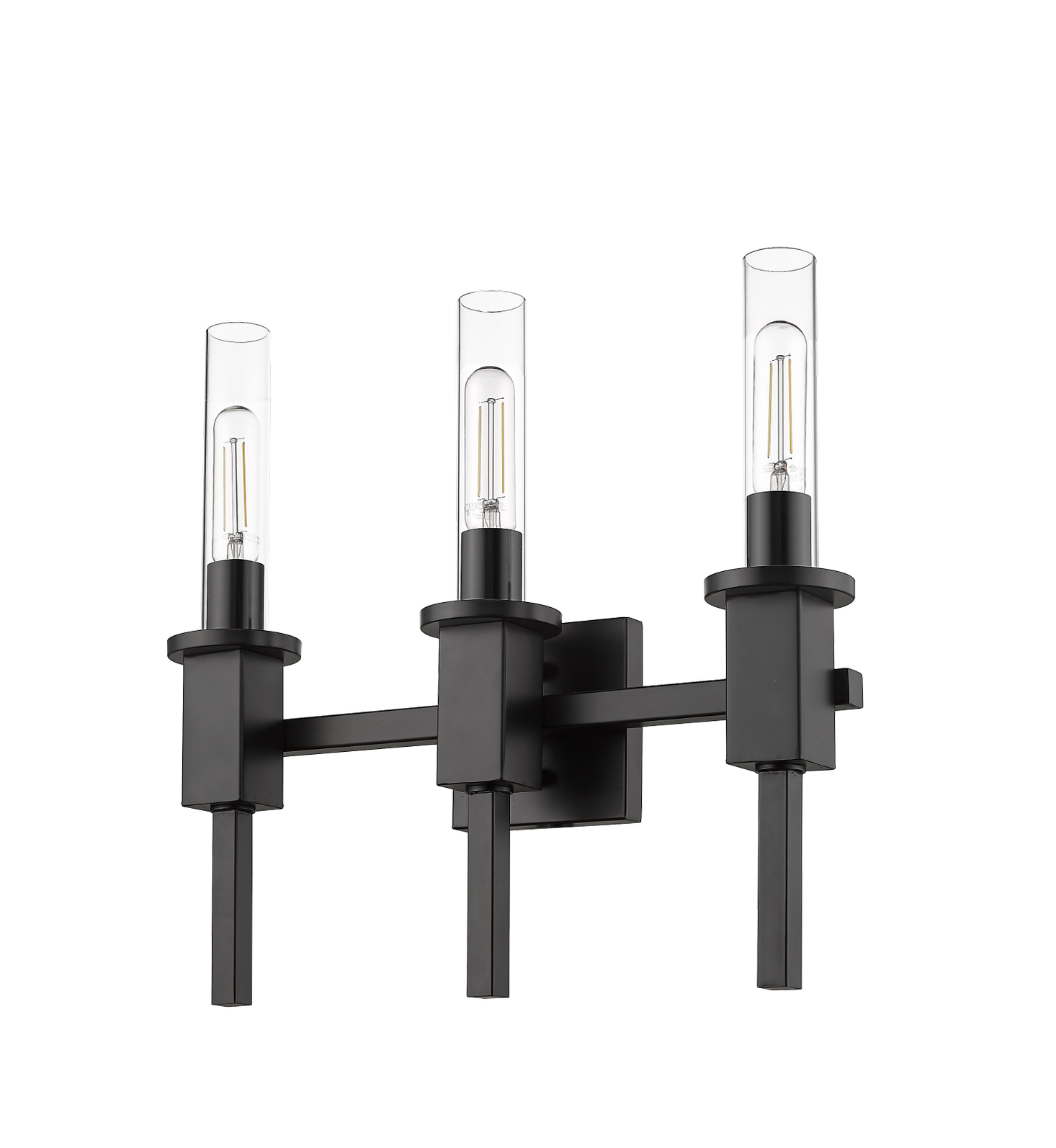 Black glass tube wall light with 3 light - Vivio Lighting