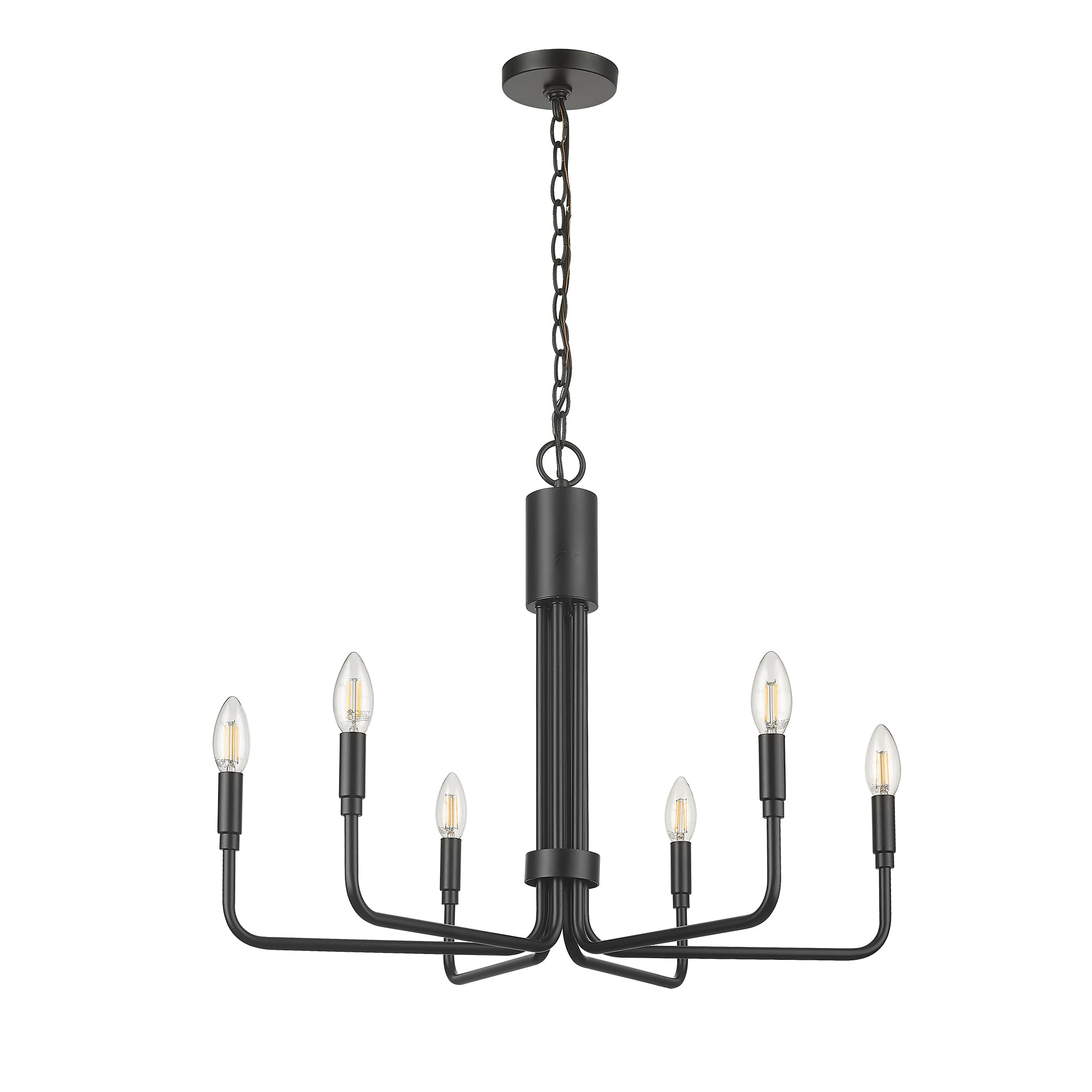 Alph 6-Bulb Matte Black Chandelier